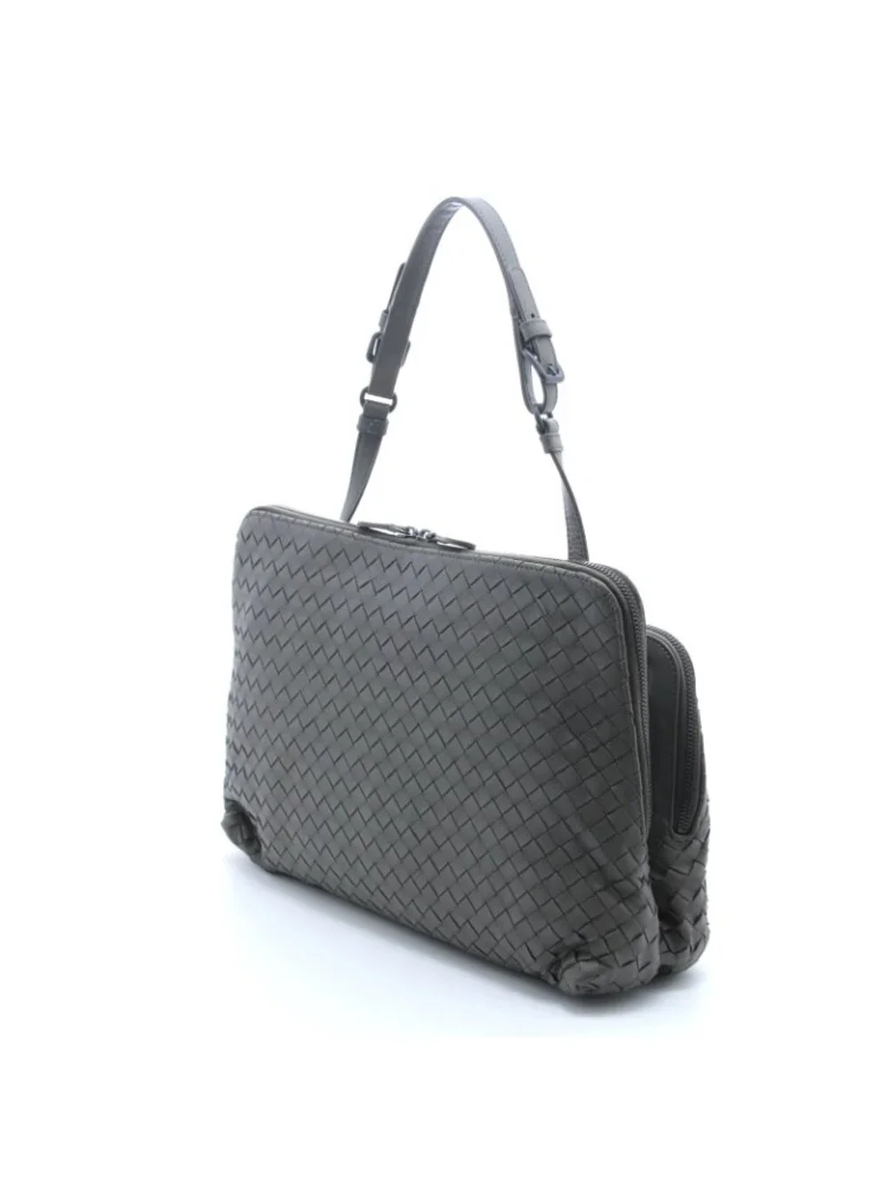 Bottega Veneta Intrecciato Handbag Khaki Leather